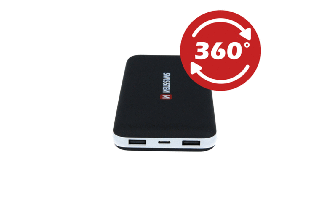 Swissten Black Core Slim Powerbank 15.000 mAh USB-C Input