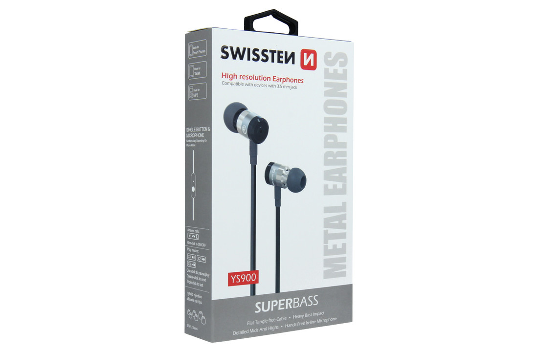Swissten Headset Superbass YS900 Zwart