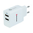 Swissten USB oplader met 2 USB Poorten - 3.1A - Wit