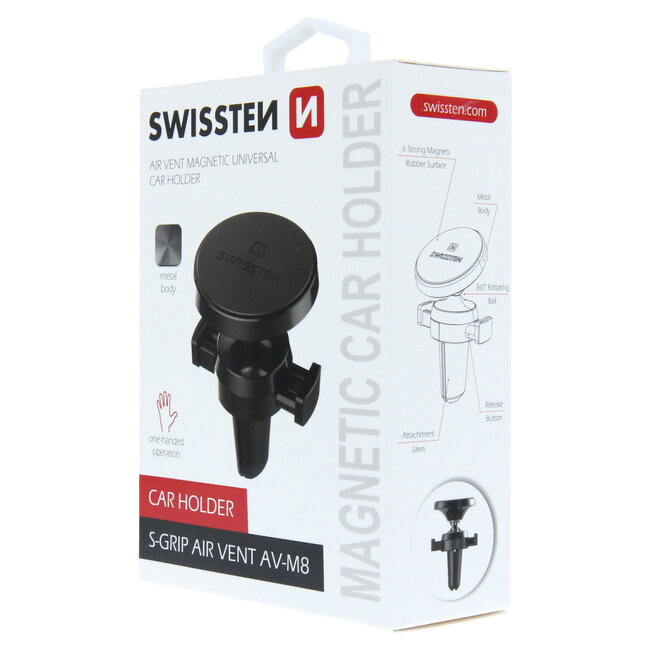 Swissten Telefoonhouder Auto Magneet S-Grip Ventilatierooster AV-M8