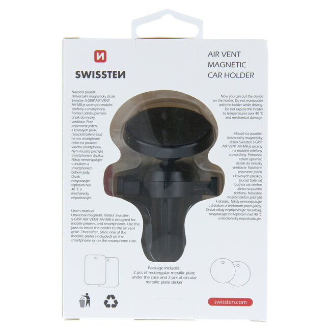 Swissten Telefoonhouder Auto Magneet S-Grip Ventilatierooster AV-M8