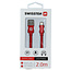 Swissten Lightning naar USB Kabel 2 Meter Rood