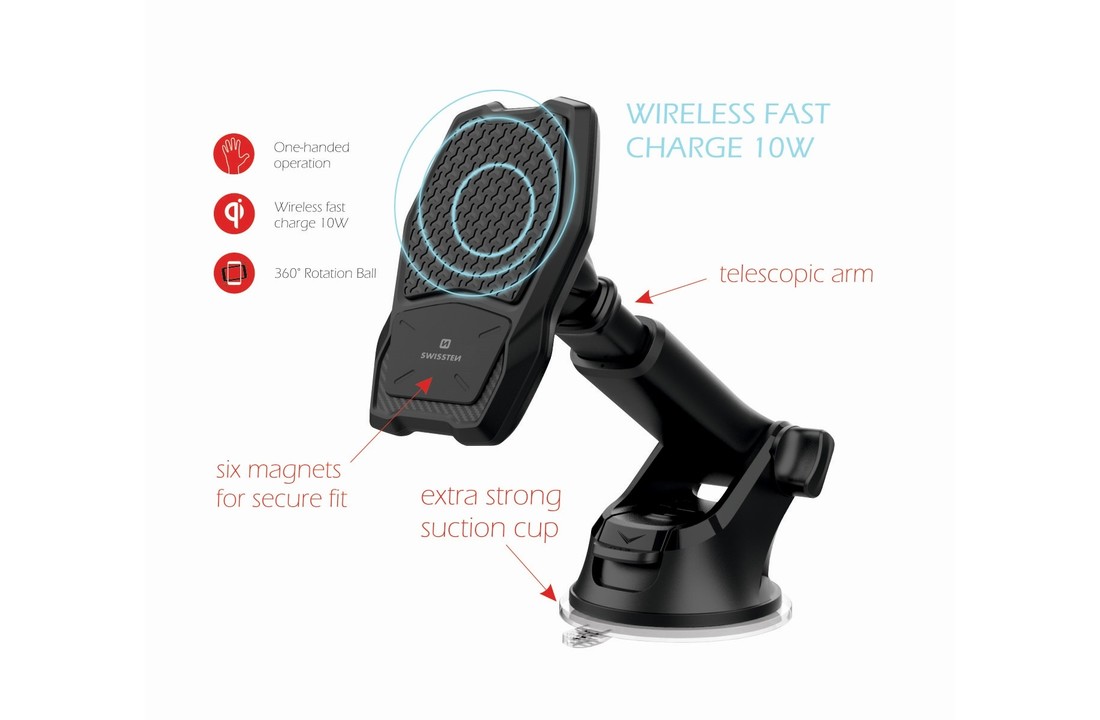 Swissten Telefoonhouder Auto Magneet S-Grip Wireless WM 1-HK2