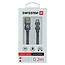 Swissten Lightning naar USB Kabel 0.2 Meter Grijs