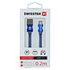 Swissten USB-C naar USB-A Kabel 0.2M Blauw Swissten USB-C naar USB-A Kabel 0.2M Blauw