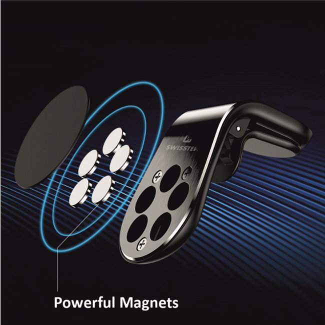 Swissten Telefoonhouder Auto Magneet S-Grip Ventilatierooster Zilver