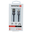 Swissten USB-C naar USB-A Kabel 2M Grijs