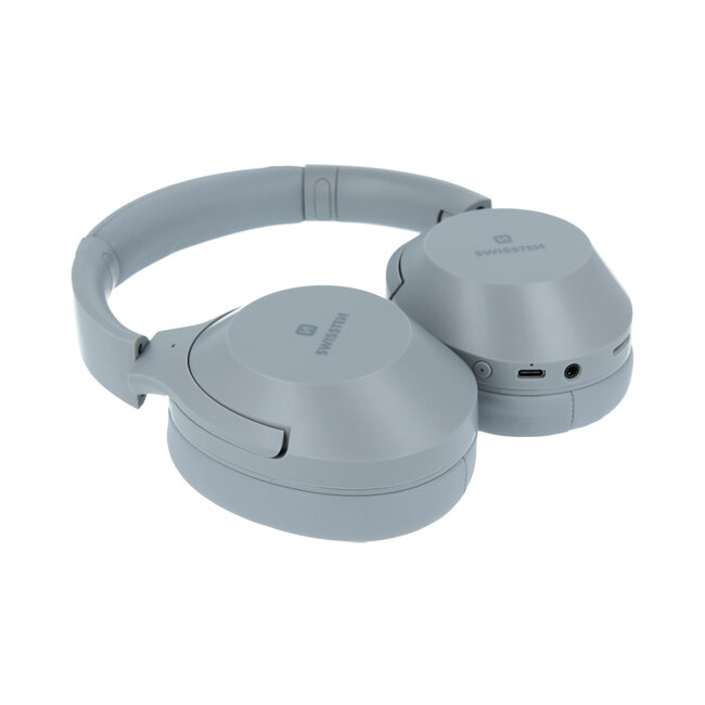 Swissten Hurricane - Draadloze over-ear koptelefoon met Noise Cancelling - Grijs