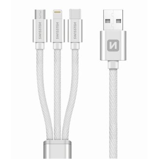 Swissten Swissten 3 in 1 Kabel Zilver