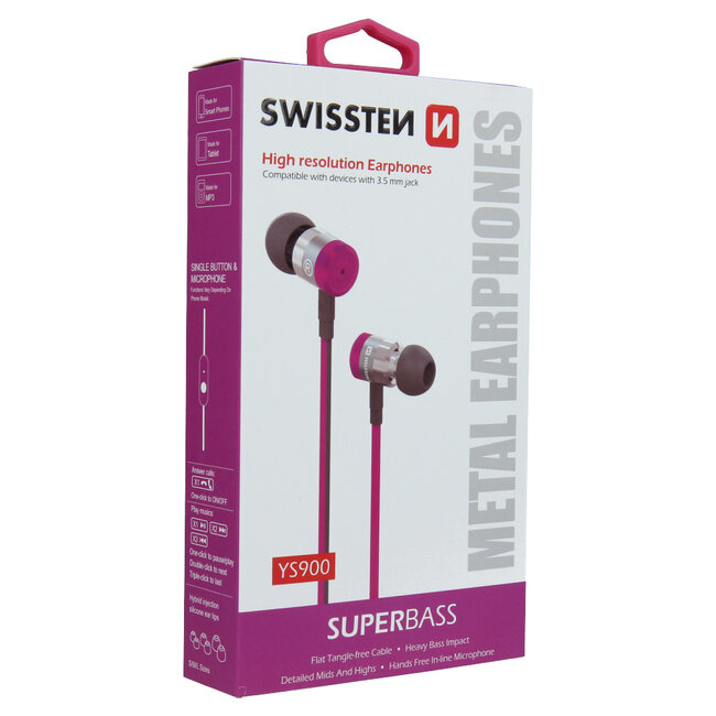 Swissten Headset  Superbass YS900 Roze