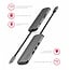 Swissten Aluminium 6 in 1 USB-C Hub Adapter - Grijs