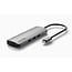 Swissten Aluminium 6 in 1 USB-C Hub Adapter - Grijs