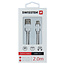 Swissten USB-C naar USB-A Kabel 2 Meter Zilver