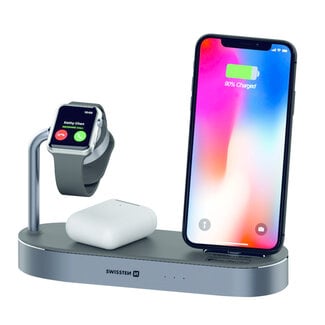 Swissten Swissten 4 in 1 Draadloze Oplader - Apple Gecertificeerd - 45W - Zwart