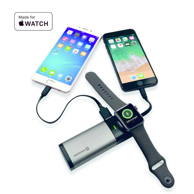 Swissten 3 in 1 Apple Watch Powerbank - Apple gecertificeerd - 6700 mAh