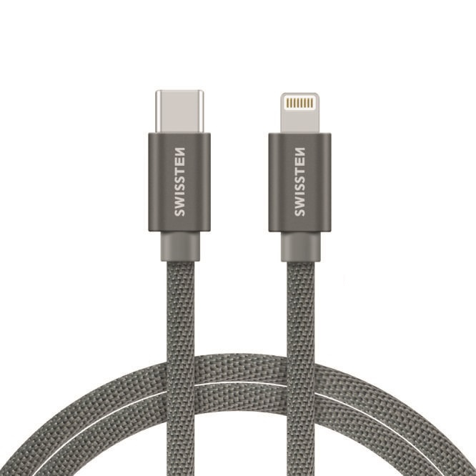 Swissten Swissten Lightning naar USB-C Kabel 1.2M Grijs afbeelding