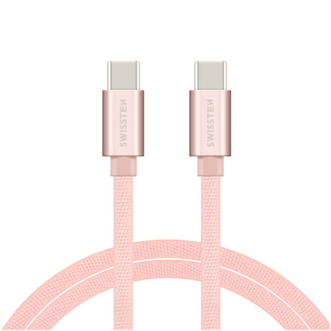 Swissten USB-C naar USB-C kabel - 1.2M - Roze