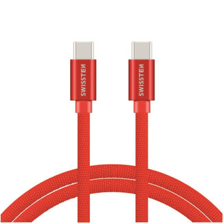 Swissten Swissten USB-C naar USB-C Kabel 1.2M Rood