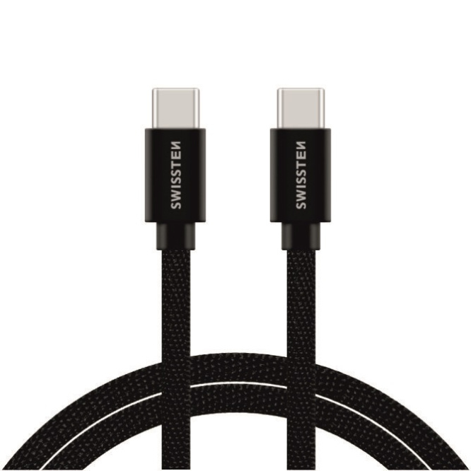 Swissten USB-C naar USB-C Kabel - 2M - Zwart