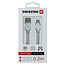 Swissten Micro-USB naar USB kabel - 0.2M - Zilver