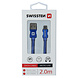 Swissten Micro-USB naar USB kabel - 2M - Blauw Swissten Micro-USB naar USB kabel - 2M - Blauw