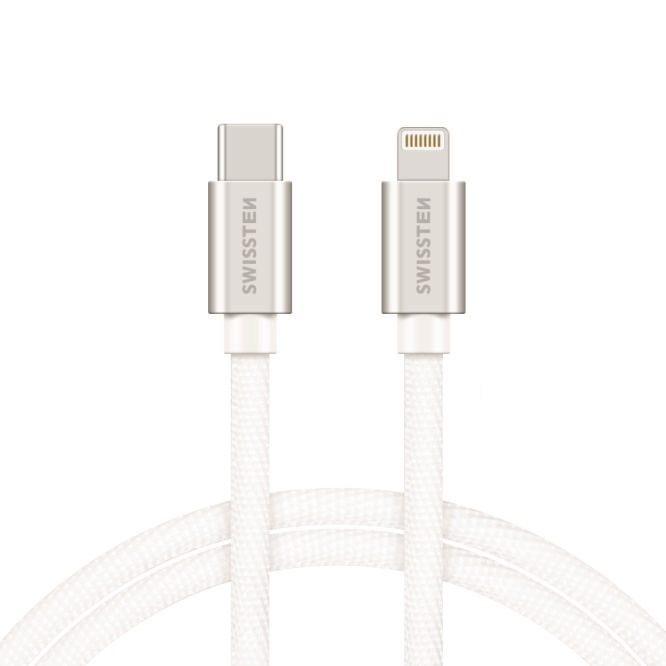 Swissten Lightning naar USB-C Kabel 2M Zilver
