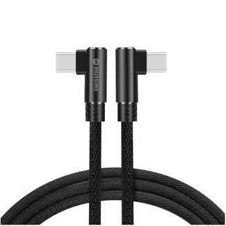 Swissten Swissten haakse USB-C naar USB-C Kabel - Arcade - 1.2M - Zwart