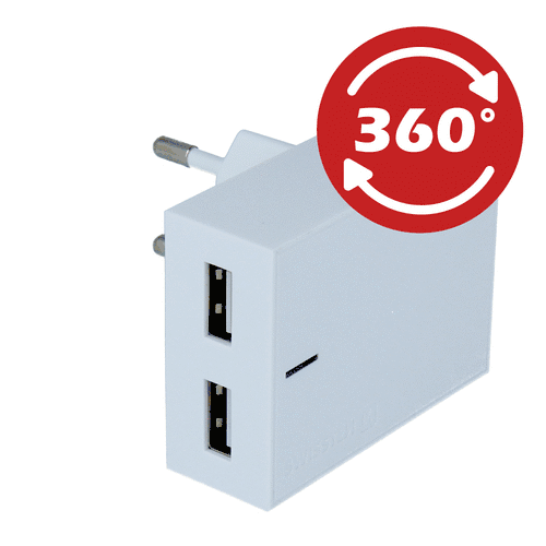 Swissten Thuislader 2 USB poorten - Smart IC - 15W - Wit