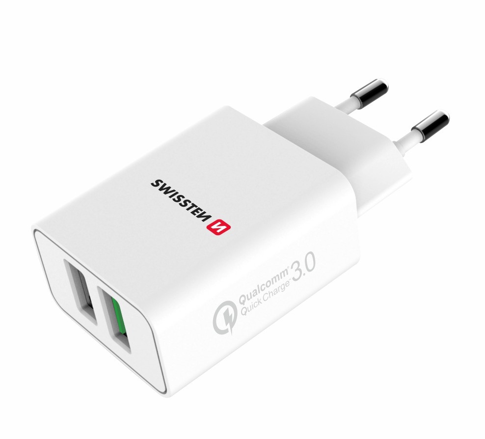 Swissten Snellader 2 USB poorten - 23W - Wit