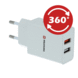 Swissten Snellader 2 USB poorten - 23W - Wit Swissten Snellader 2 USB poorten - 23W - Wit