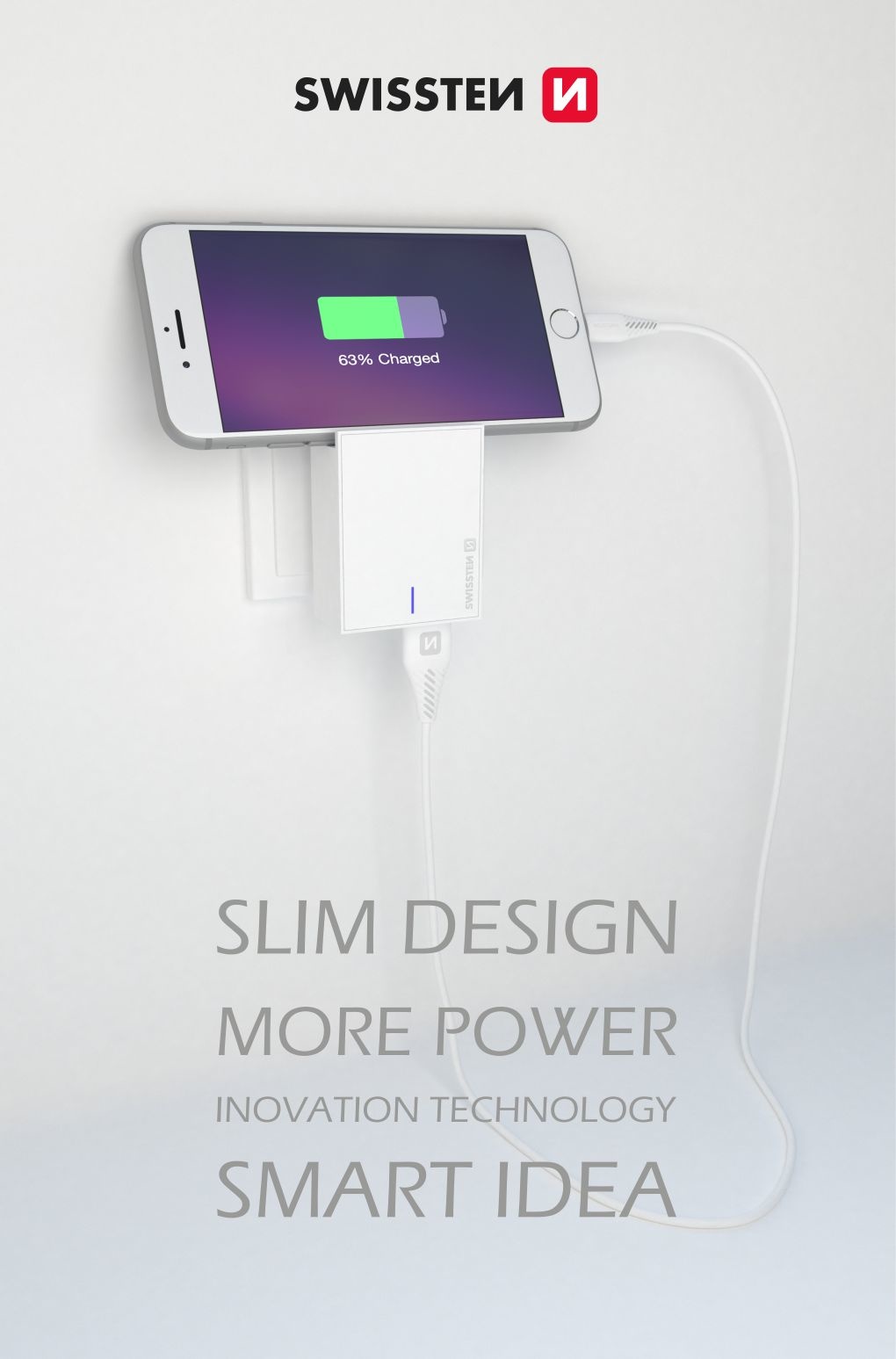 Swissten Snellader - USB-C Power Delivery 3.0 - 18W - Wit