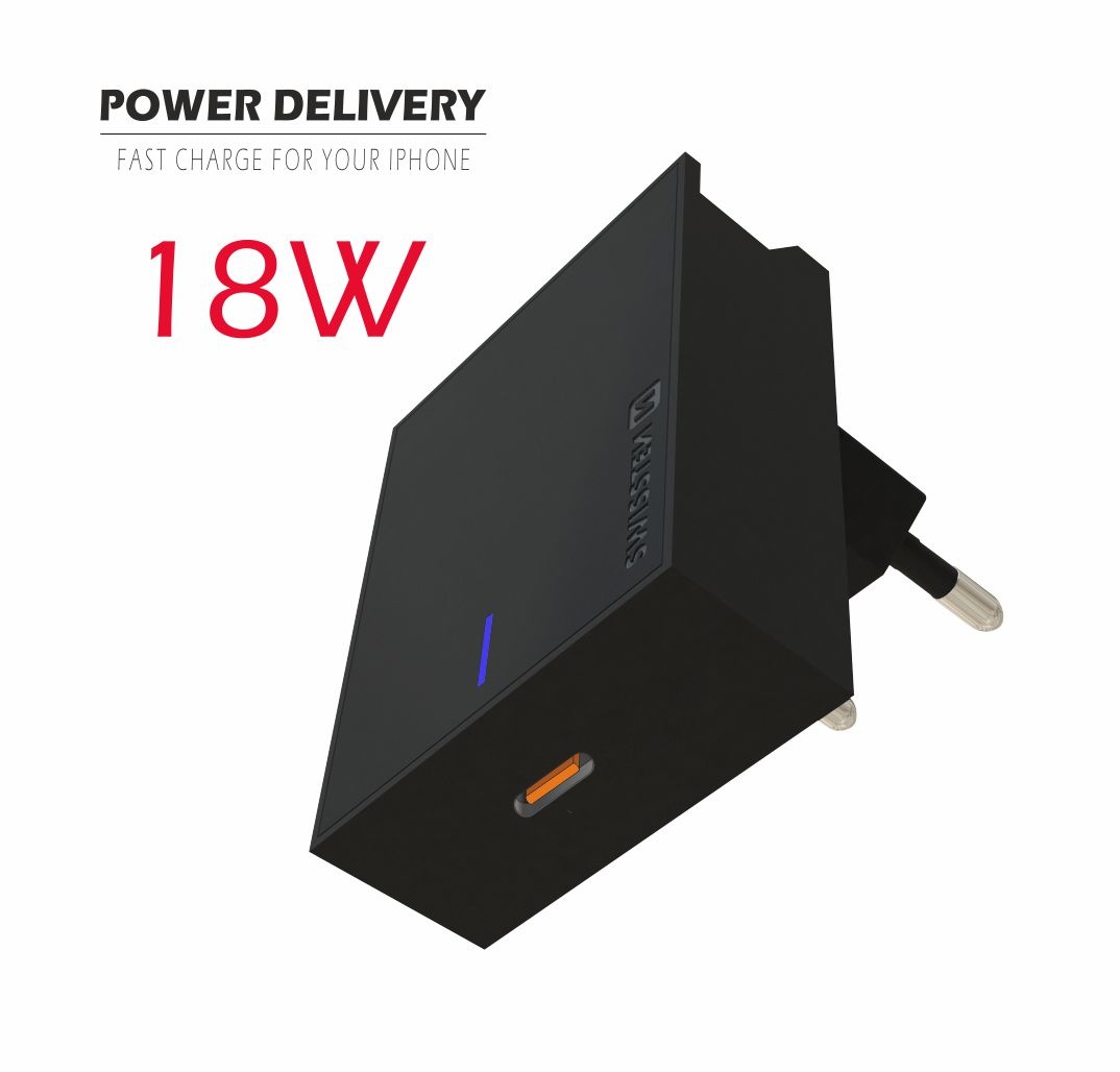 Swissten USB-C Snellader - 18W - Zwart