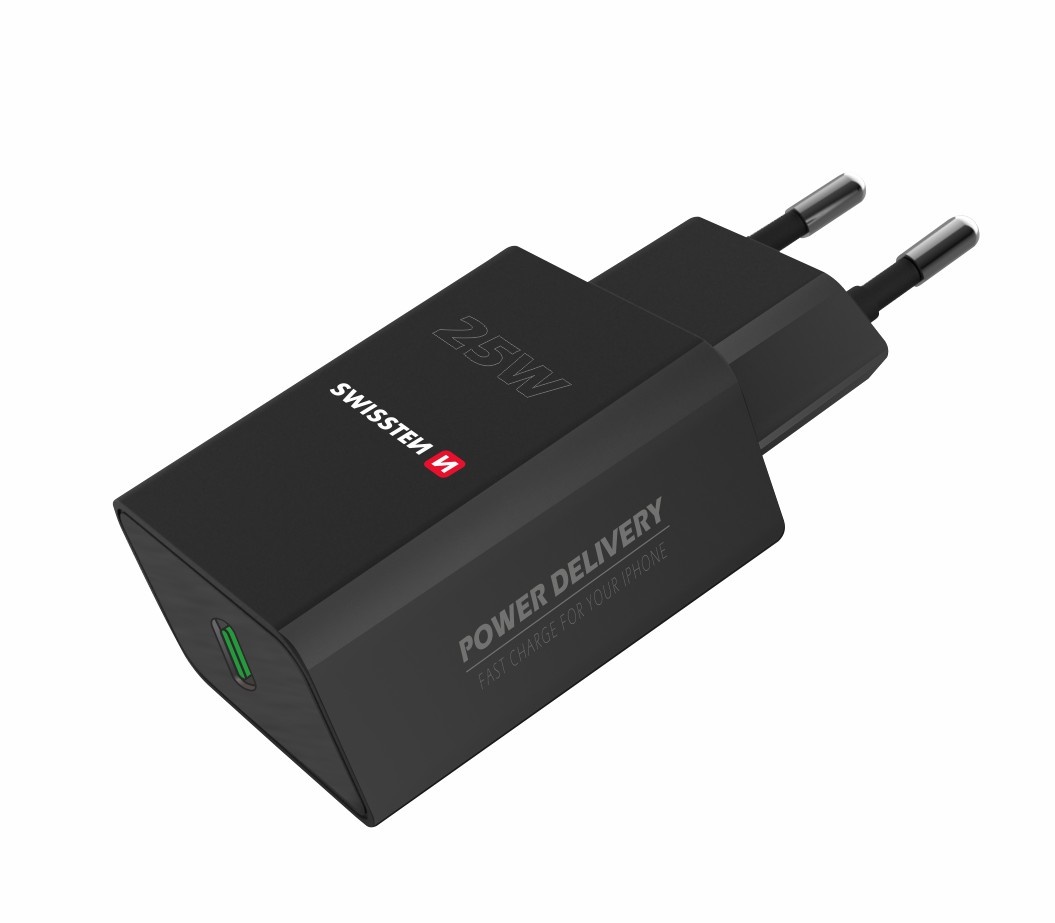 Swissten USB-C Snellader - 25W - Zwart