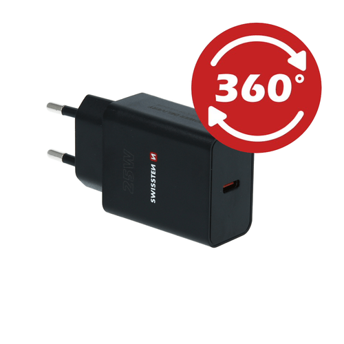 Swissten Snellader - USB-C Power Delivery 3.0 - 25W - Zwart