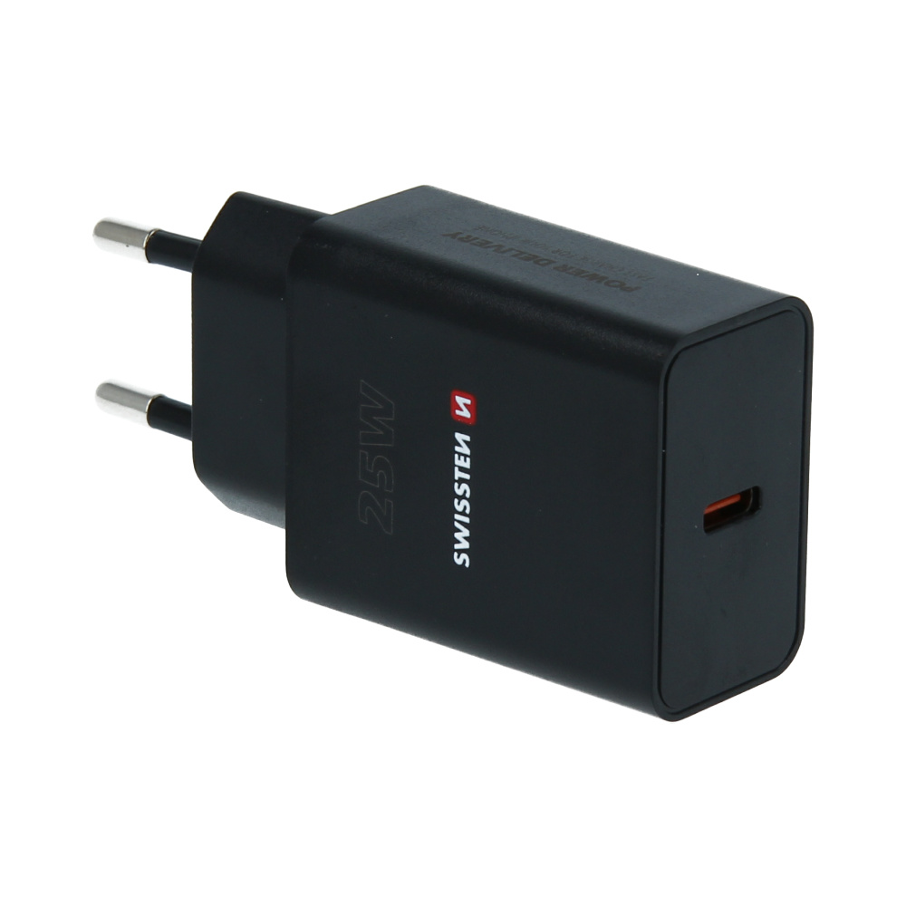 Swissten Snellader - USB-C Power Delivery 3.0 - 25W - Zwart