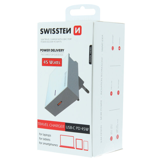 Swissten USB-C Snellader - 45W - Wit