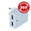 Swissten USB Oplader met 2 USB poorten - Inclusief Apple gecertificeerde 1.2M Lightning naar USB-kabel - 15W - Wit