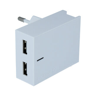 Swissten Swissten USB Oplader met 2 USB poorten - Inclusief Apple gecertificeerde 1.2M Lightning naar USB-kabel - 15W - Wit
