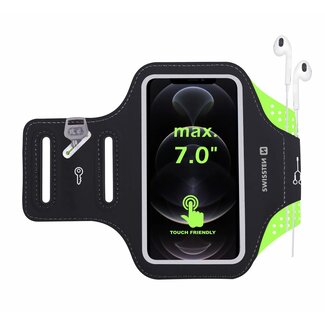 Swissten Swissten Hardloop Telefoonhouder - Waterdichte Hardloopband - t/m 7 inch - Groen