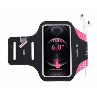 Swissten Swissten Hardloop Telefoonhouder - Waterdichte Hardloopband - t/m 6 inch - Roze