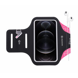 Swissten Swissten Hardloop Telefoonhouder - Waterdichte Hardloopband - t/m 7 inch - Roze