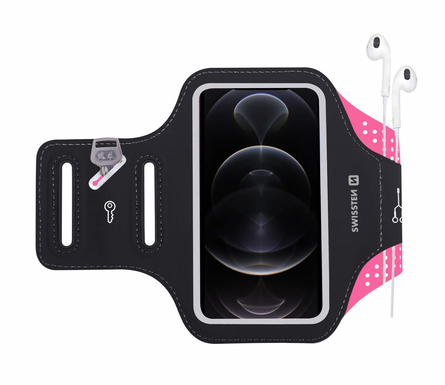 Swissten Hardloop Telefoonhouder - Waterdichte Hardloopband - t/m 7 inch - Roze
