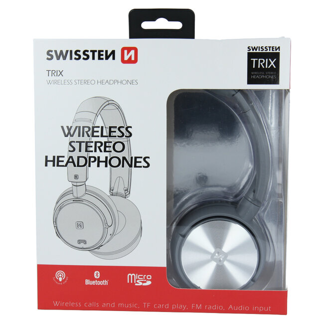 Swissten Trix - Draadloze on-ear koptelefoon - Grijs