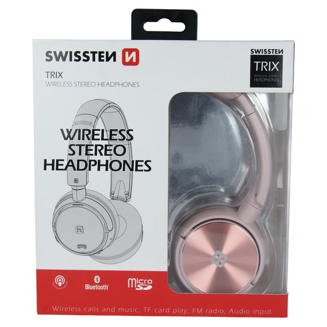 Swissten Trix - Draadloze on-ear koptelefoon - Roze