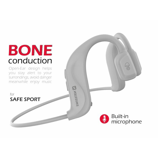 Swissten Bone Conduction bluetooth oordopjes - Wit