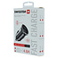 Swissten Mini Autolader - 2 USB-poorten - 4.8A - 24W - Zilver