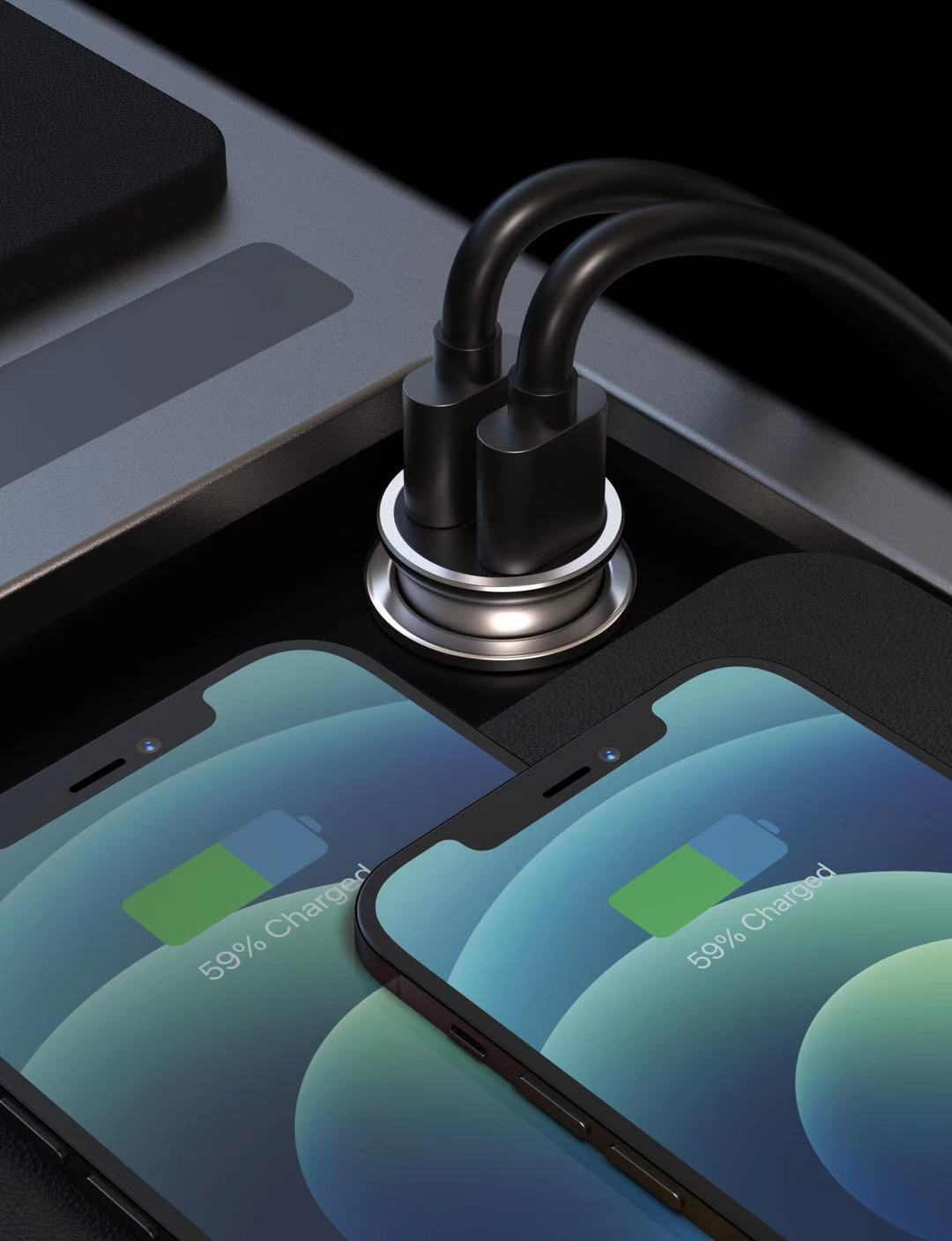 Swissten Autolader - 2 poorten - Snellader - 36W - USB 3.0 Quick Charge & USB-C - Zilver