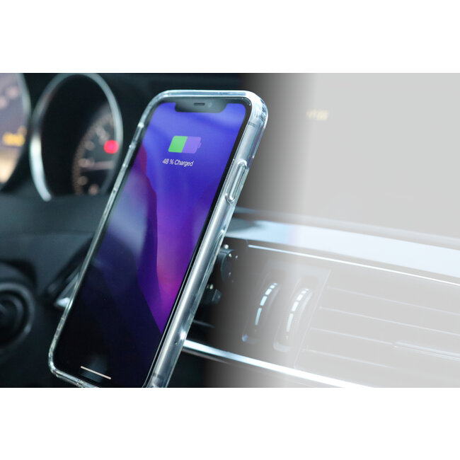 Swissten Magsafe Telefoonhouder - Ventilatierooster - Draadloze oplader - 15W - Zwart