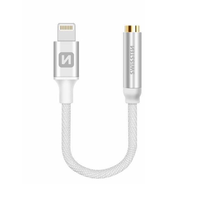 Swissten iPhone lightning naar 3,5mm jack audio aansluiting adapter - Zilver