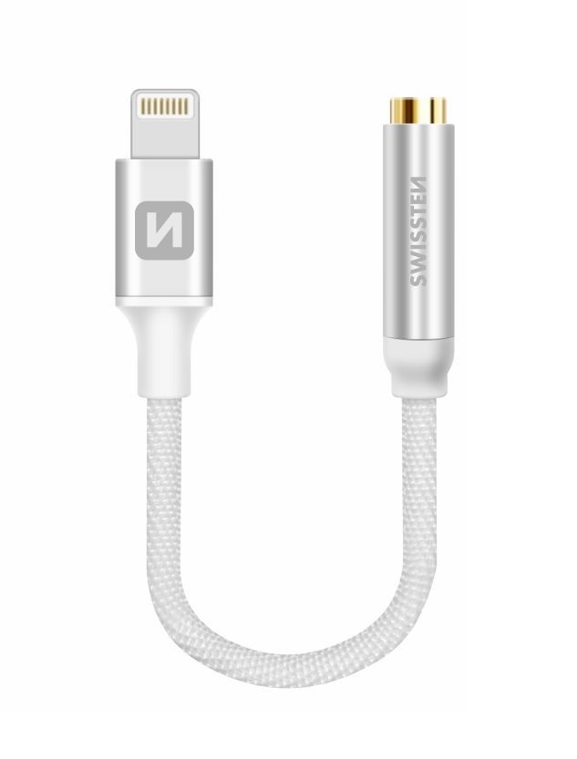 Swissten iPhone lightning naar 3,5mm jack audio aansluiting adapter - Zilver